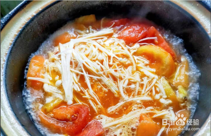 金针菇番茄冻豆腐汤的做法