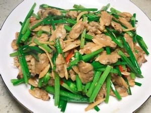 教你怎么做韭菜花炒花甲肉做法