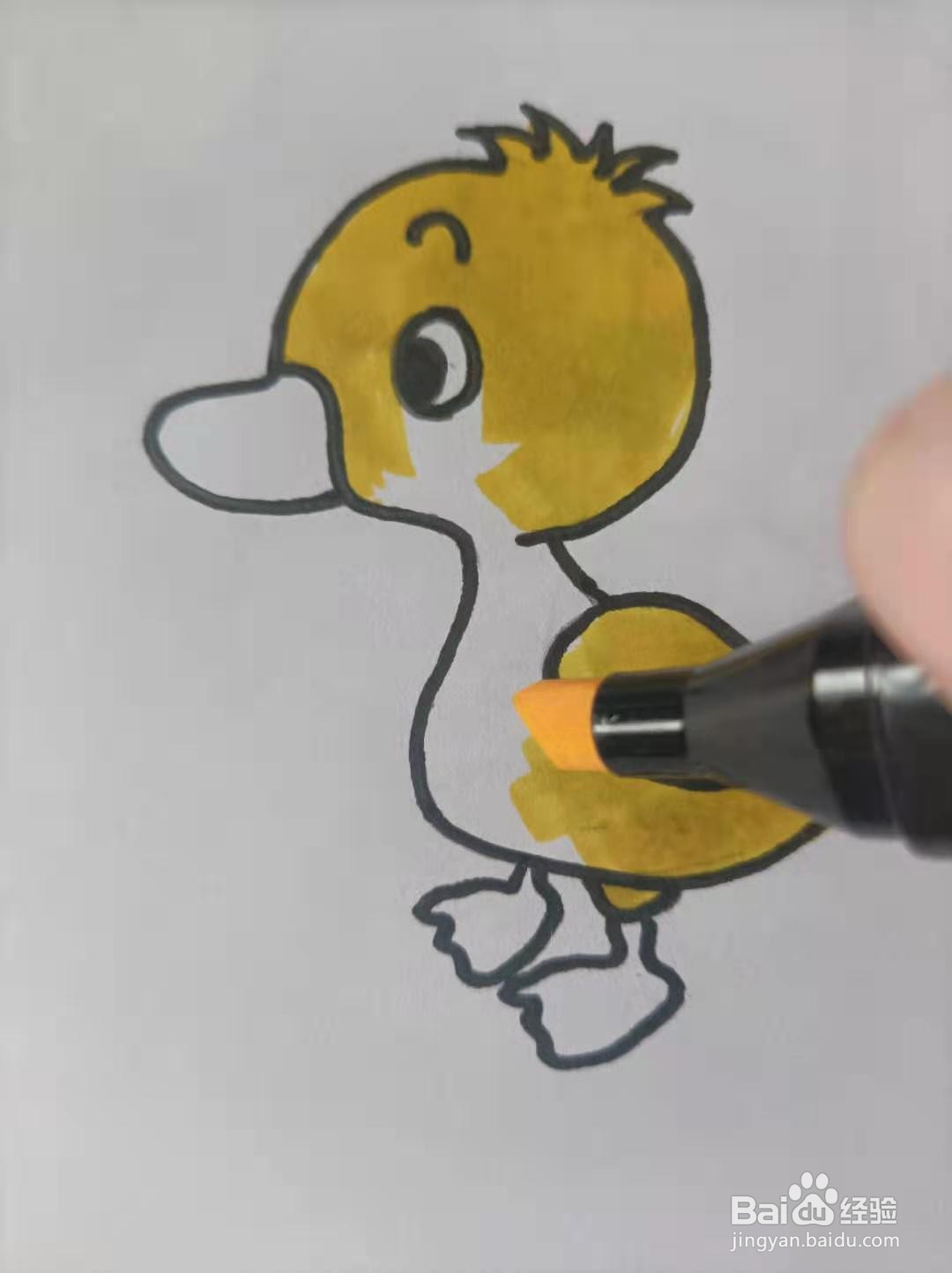 小黄鸭的简笔画怎么画?