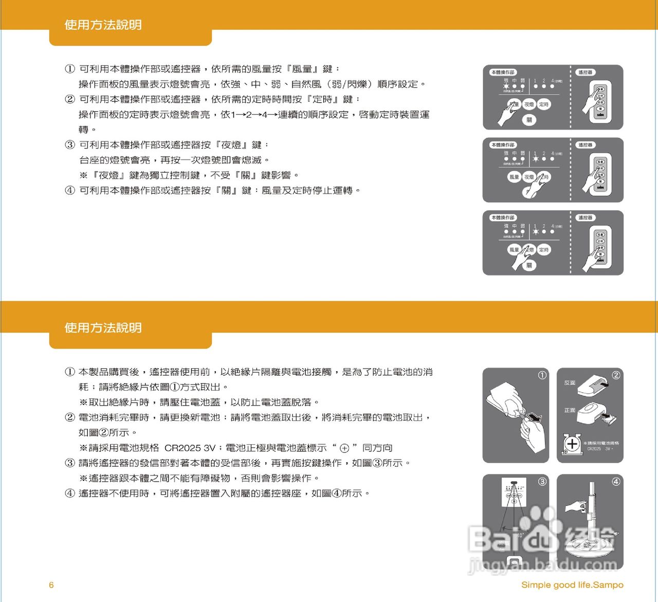 声宝SK-FM12R型立扇说明书书
