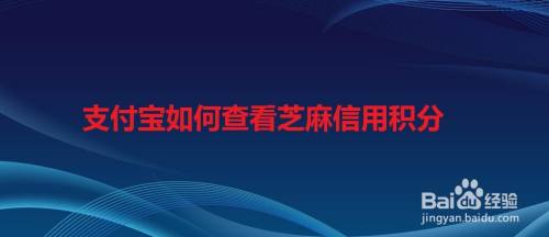支付宝如何查看芝麻信用积分
