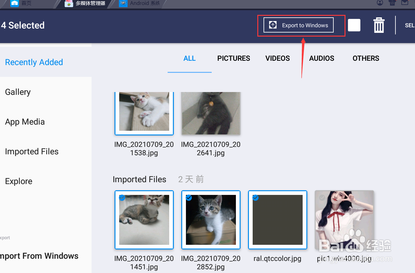bluestacks模拟器如何将图片导出到电脑系统中？