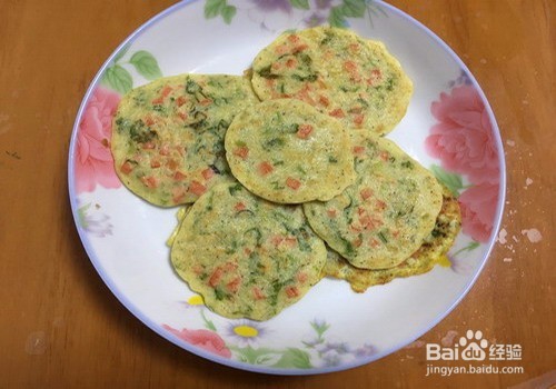 自己制作鸡蛋豆渣早餐饼