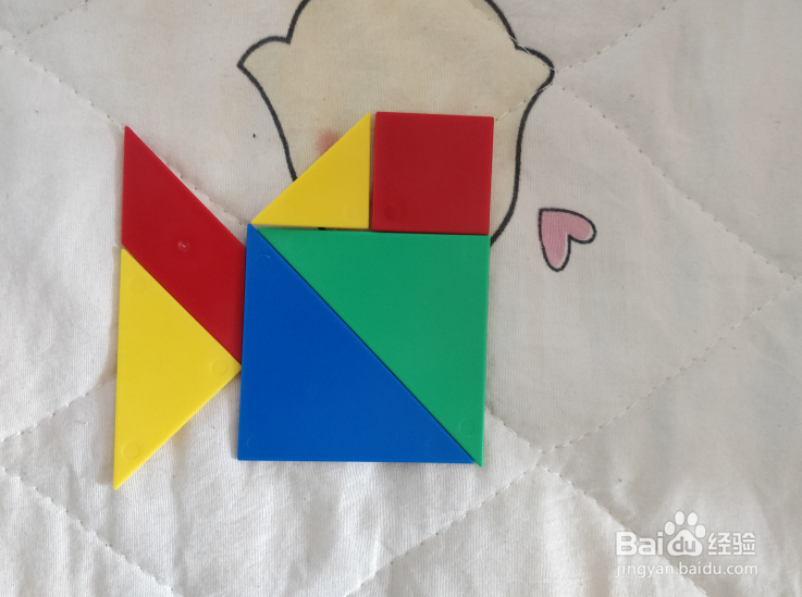 用七巧板智力拼图怎么拼一只矿灯？