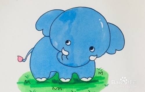 怎么画简单的大象简笔画