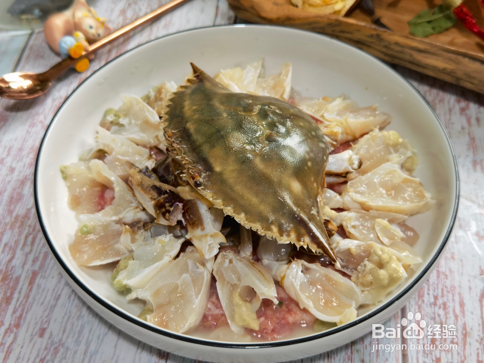 肉末蒸梭子蟹的做法