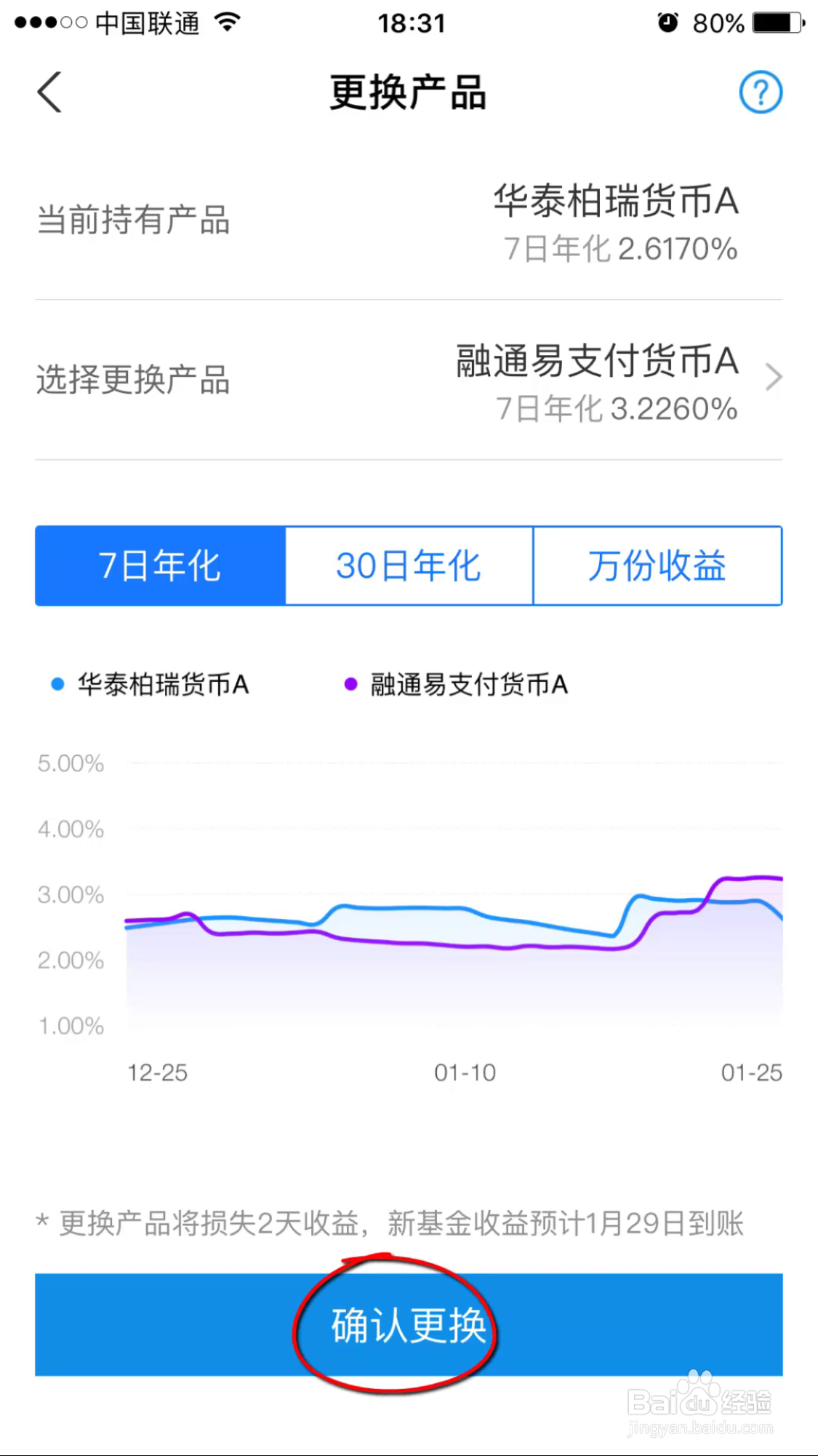 在余额宝中更换收益率较高的基金产品