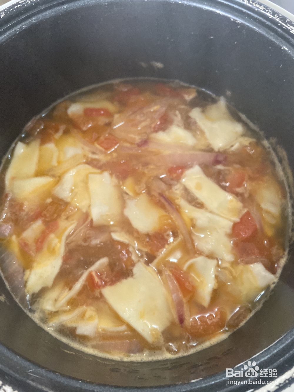 简单营养的西红柿鸡蛋面片