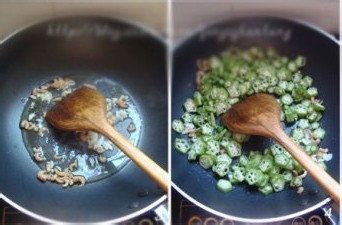 减肥瘦身:虾米炒秋葵