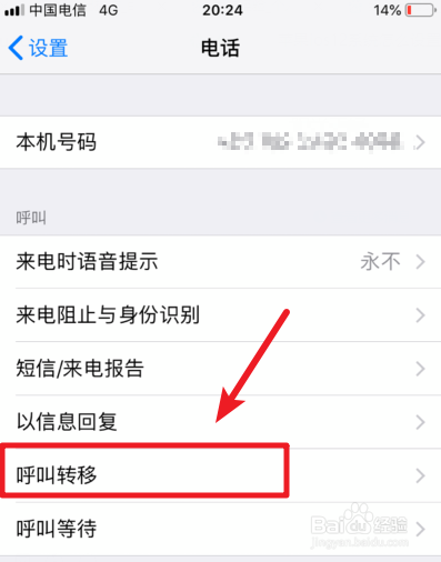 苹果ios12系统怎么设置来电呼叫转移