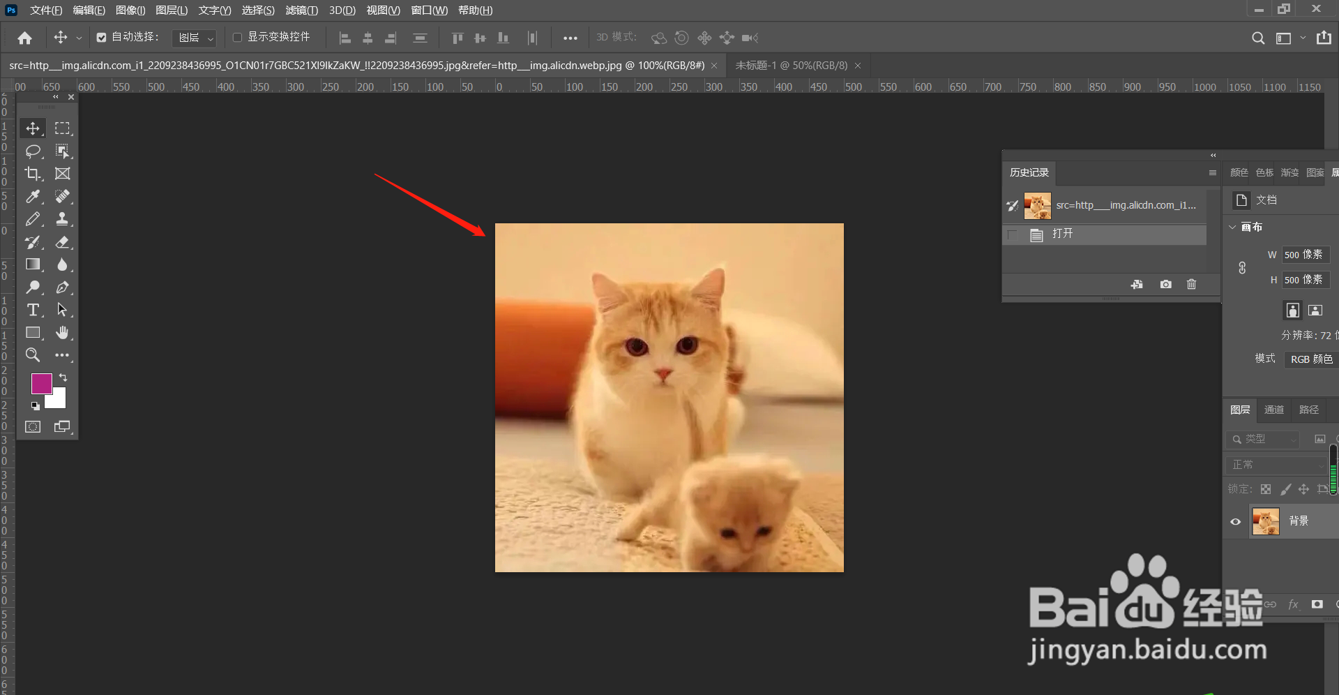 怎么用Photoshop查看图片的像素