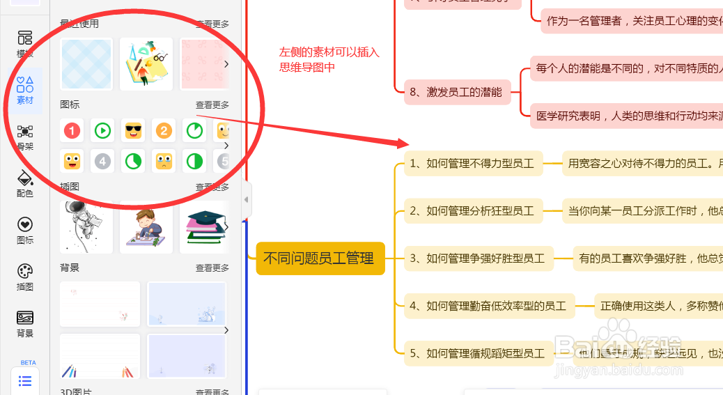 用TreeMind树图制作“企业员工管理”思维导图
