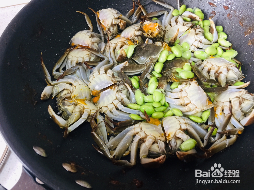 味道鲜美的螃蟹毛豆子