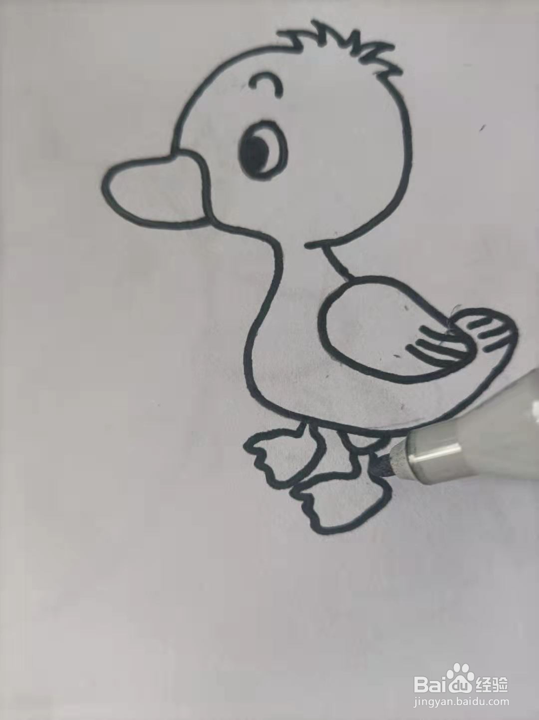 小黄鸭的简笔画怎么画?