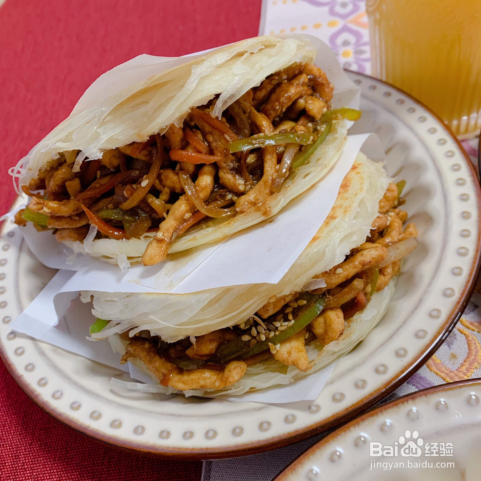 家常版鸡肉肉夹馍的做法