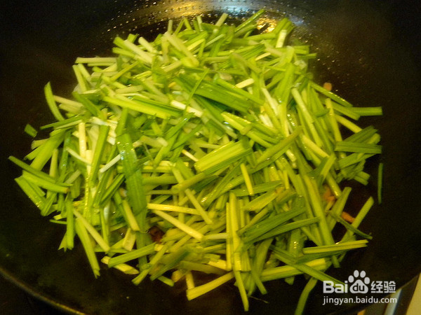 蒜苗炒肉丝的制作方法