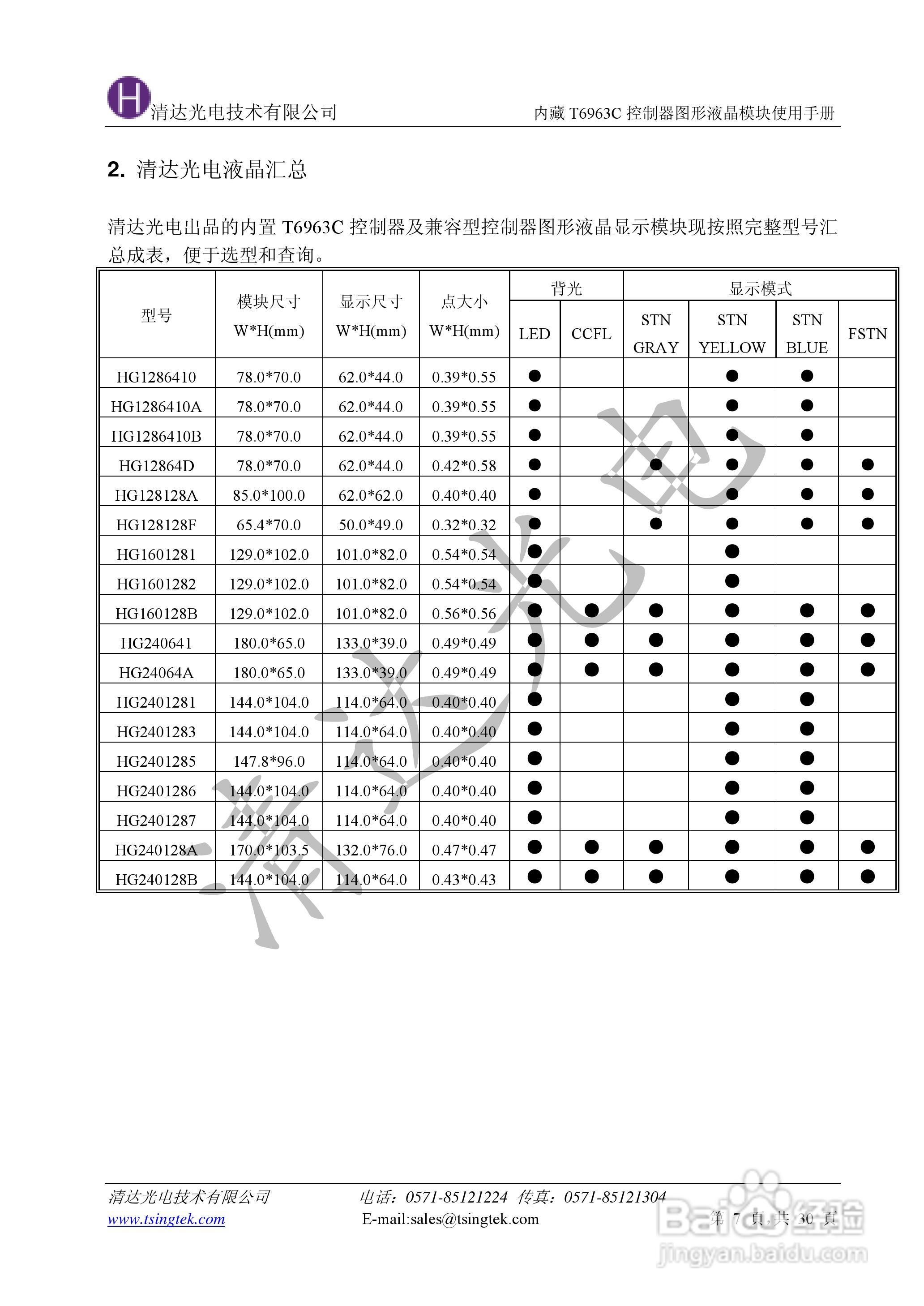 清达光电T6963C控制器中文使用说明书:[1]