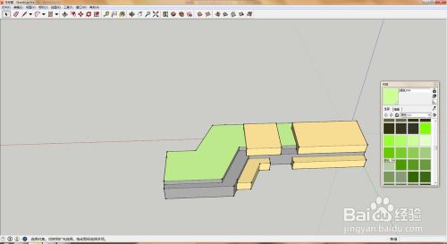 Sketchup调整材质颜色及透明度 百度经验