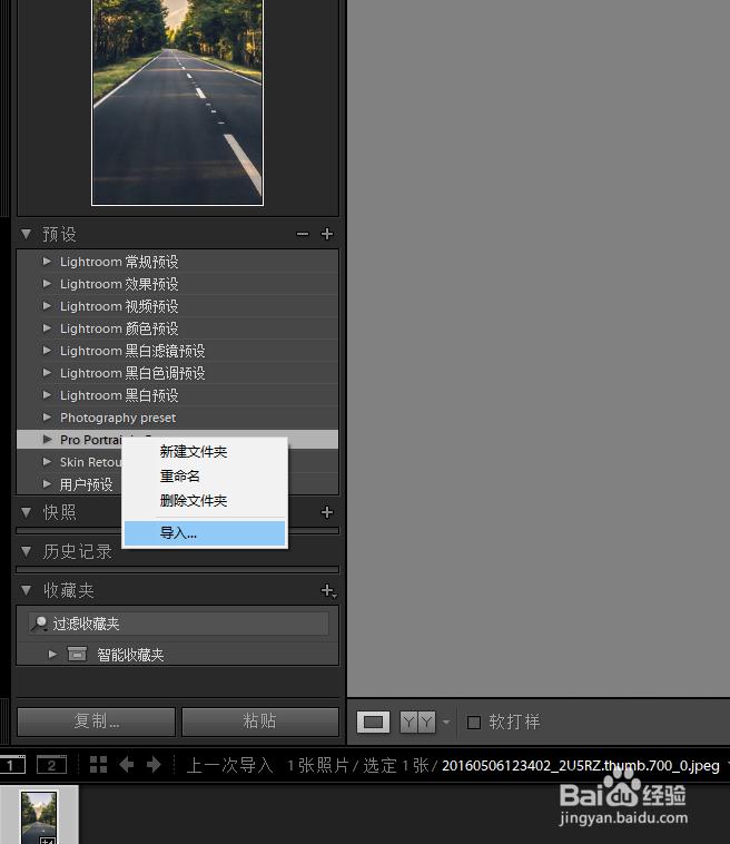 Lightroom如何导入预设文件