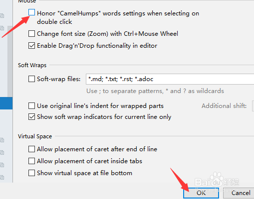 IntelliJ IDEA怎么去掉双击选择时允许单词设置