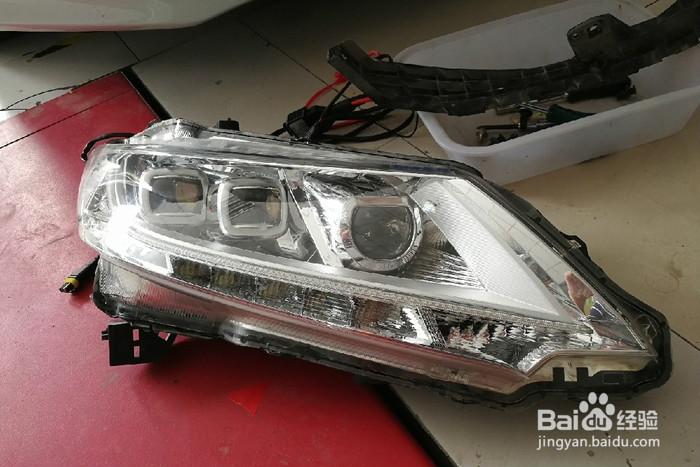 奥德赛车灯改装aes奥德赛易改件步骤，教你改
