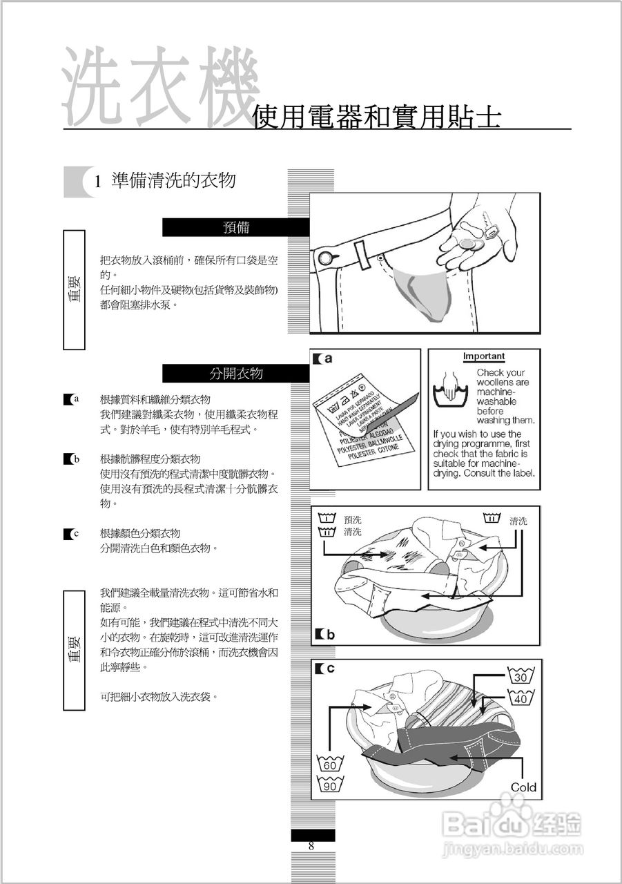 法国白朗WFD711A型前置式洗衣机干衣机说明书:[4]