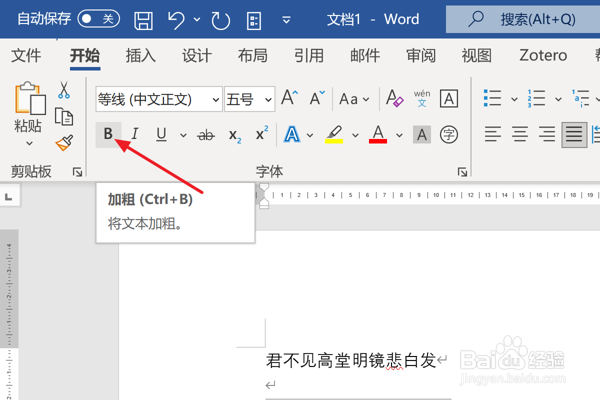 Word2021中怎么将文本字体加粗