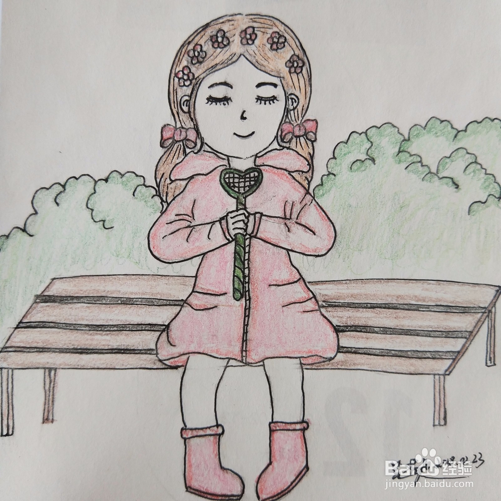 简笔画：可爱萌萌哒女孩步骤图