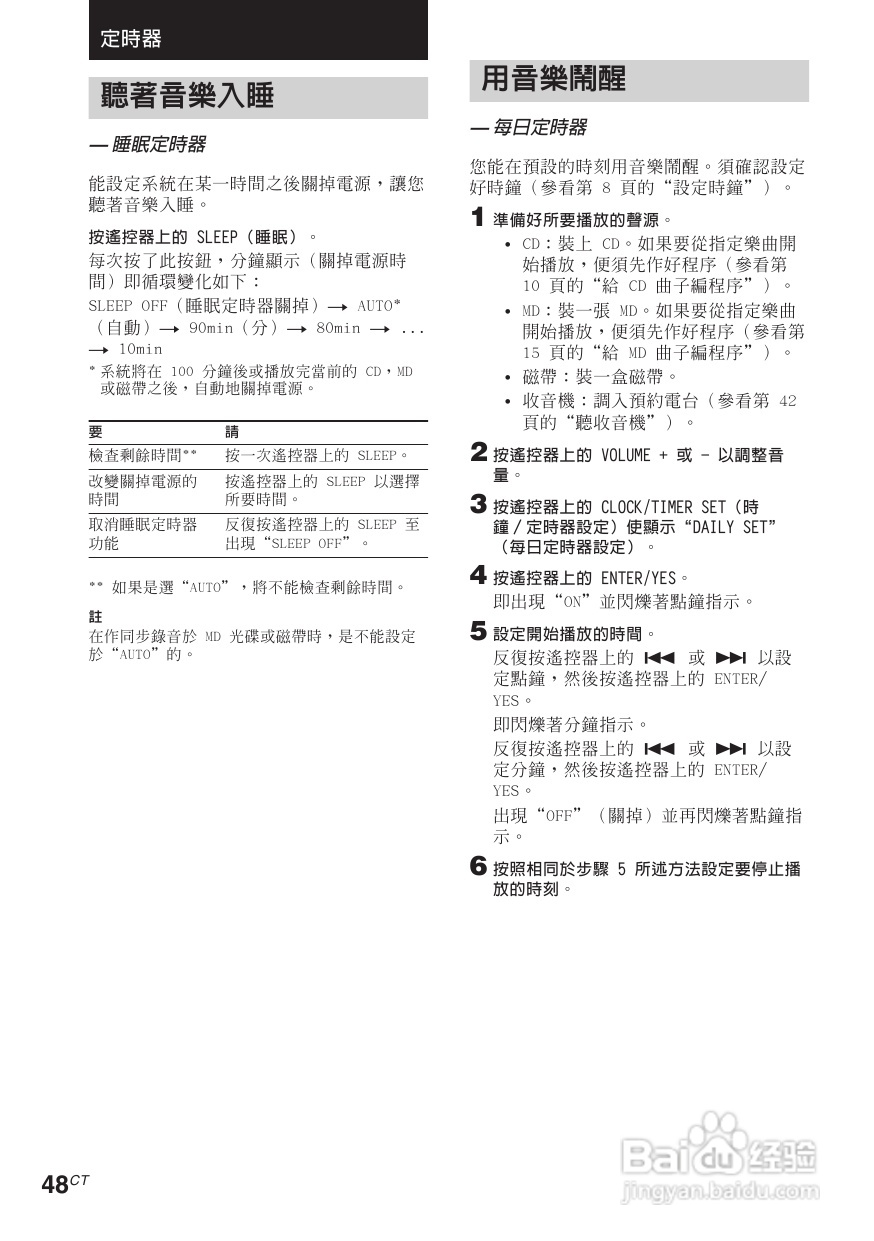 索尼CMT-CP505MD迷你组合音响使用说明书:[3]