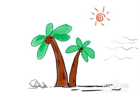 简笔画教学：如何画一棵椰子树