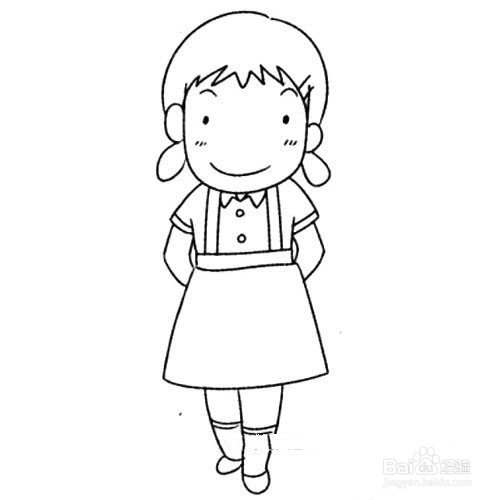 如何画女孩简笔画