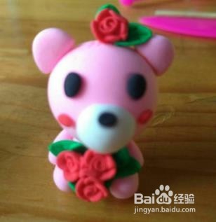 超轻黏土 小熊 玫瑰花 教程