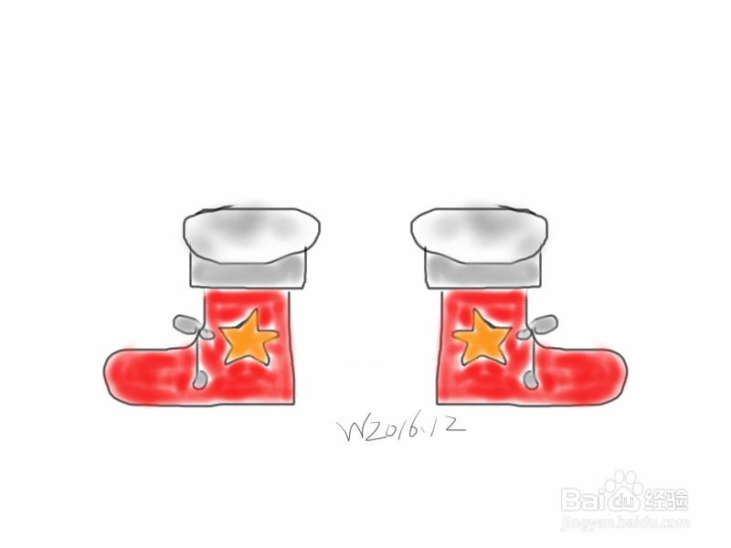 手绘涂鸦系列之怎样画圣诞靴子