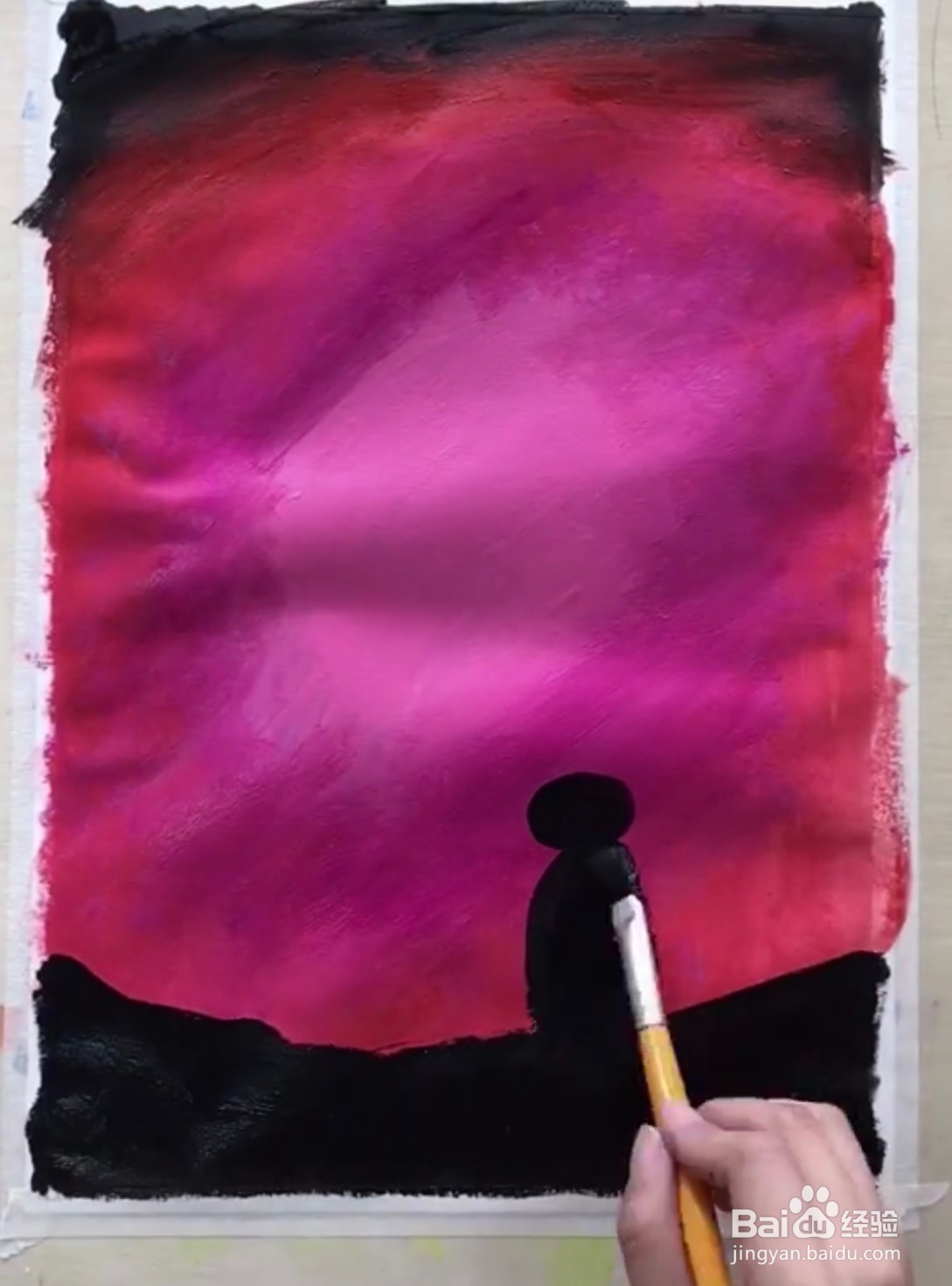 教你画水粉画相依偎的兔子