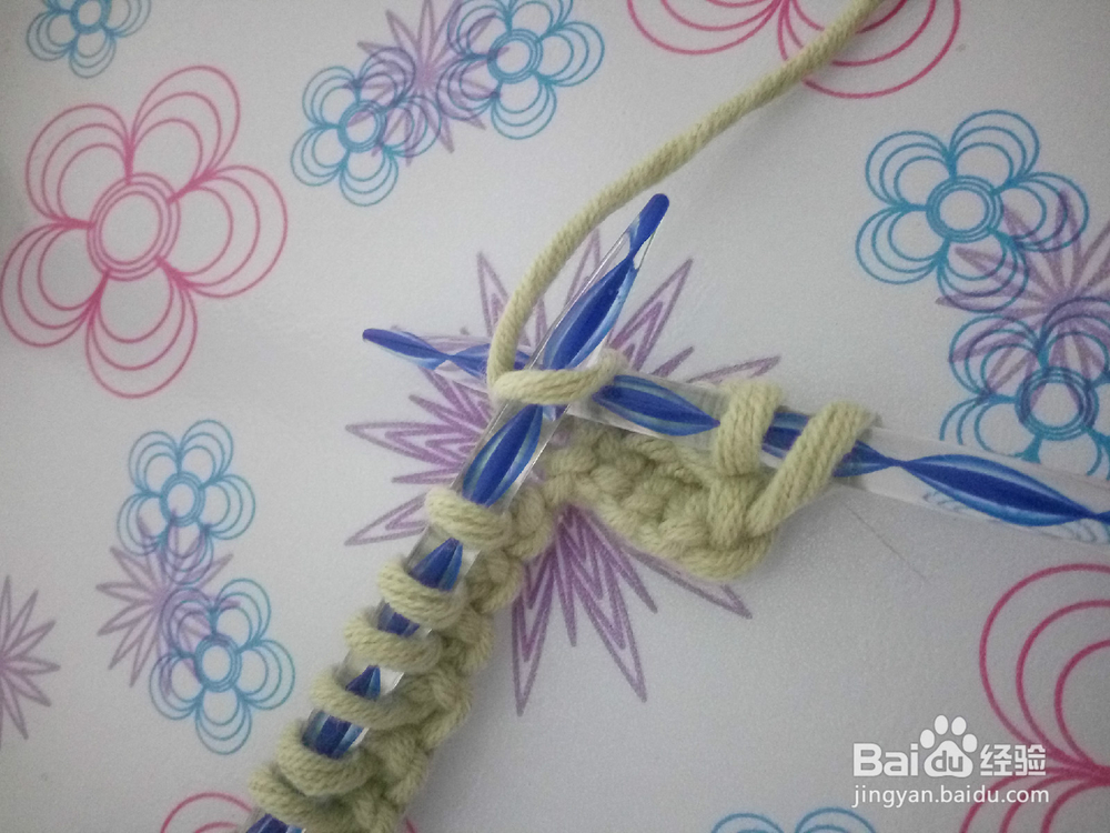 棒针菠萝花的织法