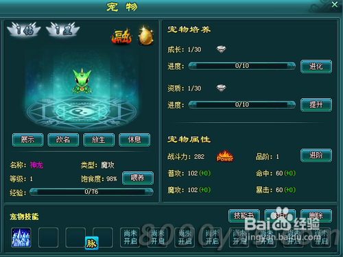 神魔仙界极品宠物如何打造?宠物技能怎样选择?