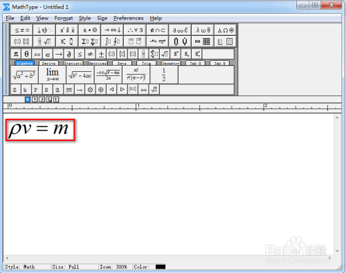 mathtype怎么输入密度符号