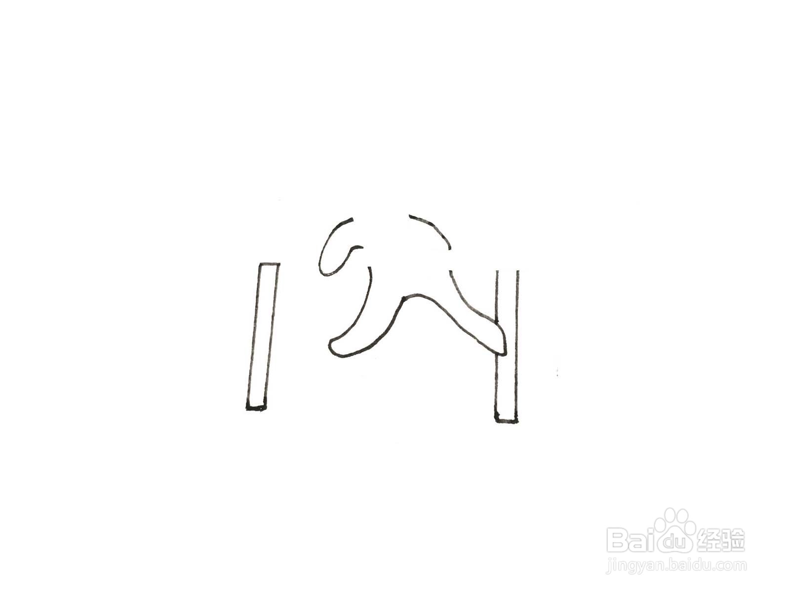 一笔一笔教你画玩单杠的男孩简笔画