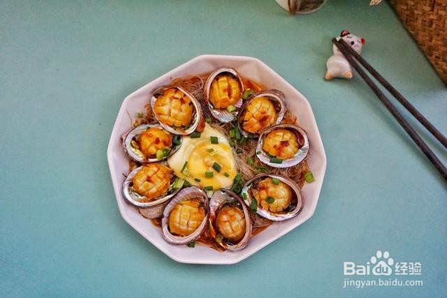 家庭自制蒜香粉丝鲍鱼蒸蛋