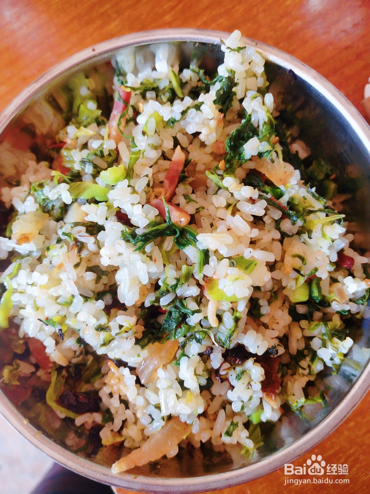 吃不胖的青菜腊肉干饭