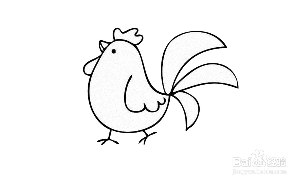 如何画出一只黄色公鸡