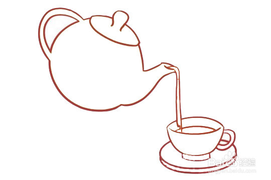 茶壶茶杯画画图片