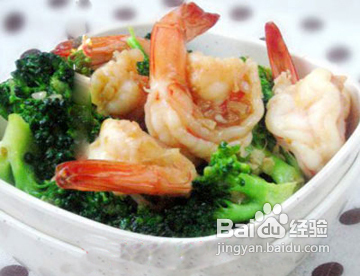 虾末西兰花:简单主义,绿花红虾