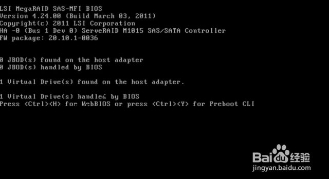 WebBios设置阵列卡raid,MegaRAID BIOS Config