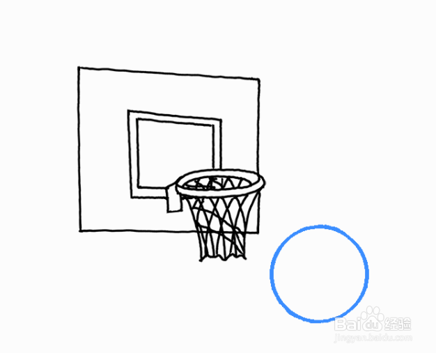 篮球框简笔画火柴人图片