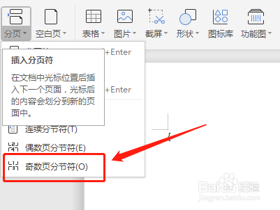怎样在word文档中设置奇数页分节符