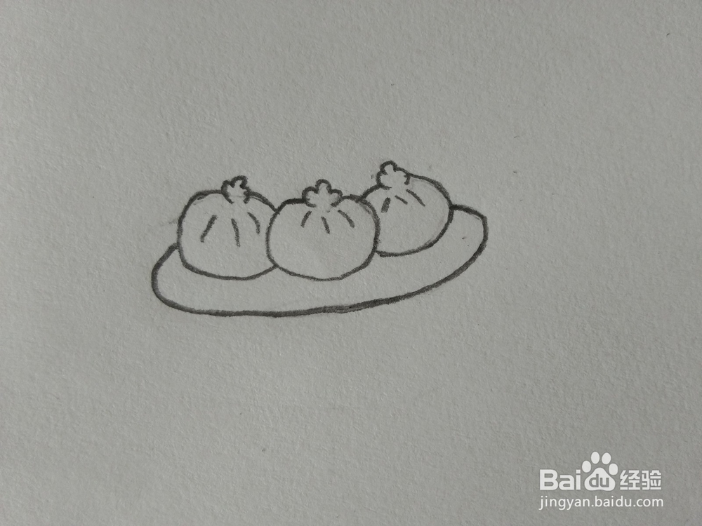 简笔画——怎么画一盘包子