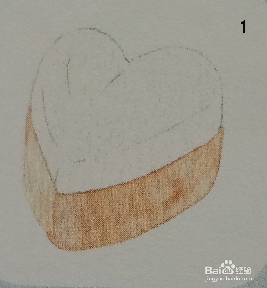 手绘心形巧克力的水彩画