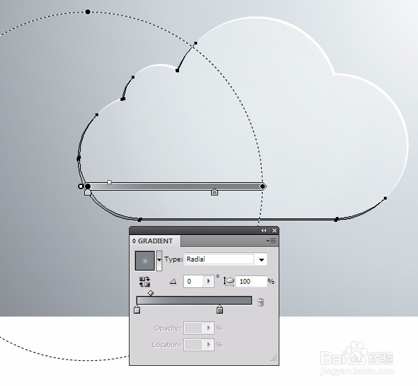 用Ai画玻璃质感云图标
