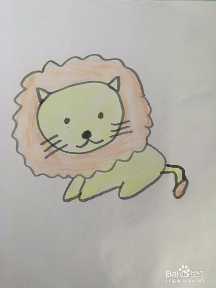教大家画一个可爱的小狮子